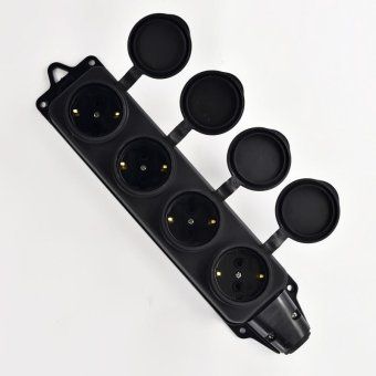 колодка 4-м 16а ip44 2p+pe 220-240в с защ. крышками каучук lezard 106-0400-0107/107 от магазина Штепсель и батарейка.
