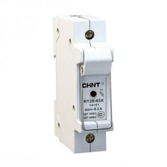 держатель плавких вставок с индикацией rt28-63x 14х51 1п chint 520439 от магазина Штепсель и батарейка.