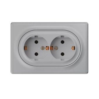 розетка 2-м сп florence 16а ip20 с заземл. винт. клеммы сер. 1e10401302 onekeyelectro 2172836 от магазина Штепсель и батарейка.
