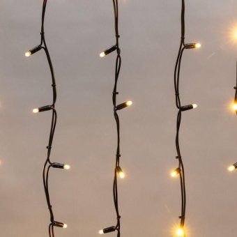гирлянда светодиодная "айсикл" (бахрома) 4х0.6м 128led тепл. бел. 10вт 230в ip67 эффект мерцания провод каучук черн. (нужен шнур питания 315-000) neon-night 255-236 от магазина Штепсель и батарейка. - фото_3