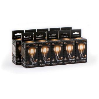 лампа светодиодная филаментная black filament 6вт a60 грушевидная 2700к тепл. бел. e27 600лм gauss 102802106 от магазина Штепсель и батарейка. - фото_2