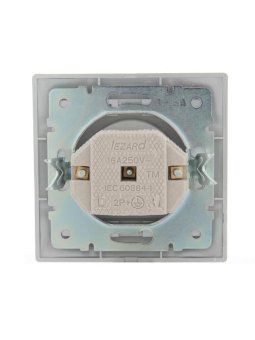 розетка 1-м сп mira 16а ip20 без заземл. со вставкой керамика сер. метал. lezard 701-1010-121 от магазина Штепсель и батарейка.