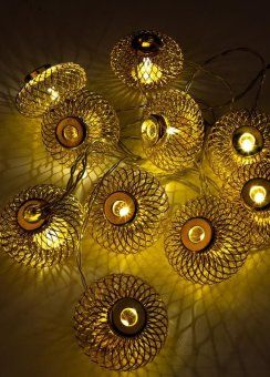 гирлянда светодиодная "фонарики" золото 5х3см 10led тепл. бел. 1.8+0.3м космос koc_gir-b121 от магазина Штепсель и батарейка.