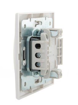 переключатель проходной 1-кл. сп mira 10а ip20 с бел.вставкой бел. lezard 701-0202-105 от магазина Штепсель и батарейка.