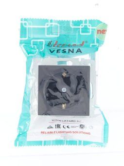 розетка 1-м сп vesna с заземл. защ. шторки пбт механизм черн. бархат lezard 742-4288-124b от магазина Штепсель и батарейка. - фото_5