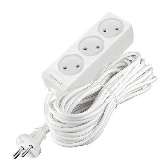 удлинитель 3х10м без заземл. 10а ip20 2.2квт пвс 2х1 бел. domtok 2350 от магазина Штепсель и батарейка. - фото_3