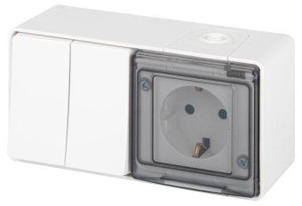 блок розетка с выключателем эксперт 11-7502-01 двойн. ip55 16a(10ax)-250в оу белый эра б0063270 от магазина Штепсель и батарейка.