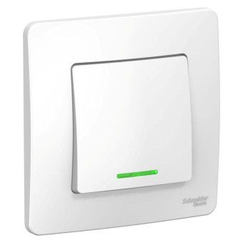 выключатель 1-кл. сп blanca 10а ip20 (сх. 1) 250в с подсветкой бел. se blnvs010111 от магазина Штепсель и батарейка.