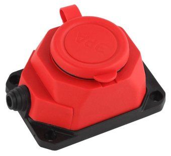 колодка удлинителя 1-м с заземл. 16а ip44 k-1e-red-ip44 каучук красн. эра б0044550 от магазина Штепсель и батарейка.