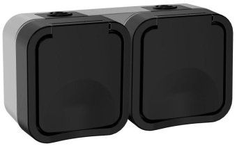 розетка 2-м оп tors 16а ip55 ts122 горизонт. с заземл. с крышкой графит iek ts-r26-16-55-g-k53 от магазина Штепсель и батарейка.