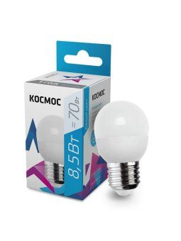 лампа светодиодная 8.5вт шар 4500к бел. e27 220в космос lkecled8.5wgl45e2745 от магазина Штепсель и батарейка.
