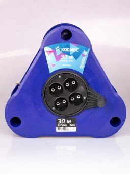 удлинитель на треугольной катушке 4х30м без заземл. 16а ip44 3.5квт пвс 2х2.5 укп космос yktksm30m-4g(2.5) от магазина Штепсель и батарейка.