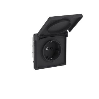 розетка силовая kant ip44 2p+e защ. шторки с крышкой черн. уголь dkc 7012013 от магазина Штепсель и батарейка. - фото_2