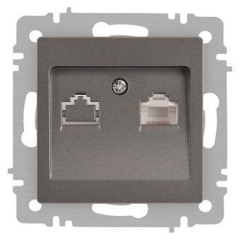 розетка accent 6-303-09 информационная rj45 ip20 су титан intro б0063642 от магазина Штепсель и батарейка.