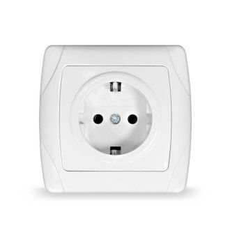 розетка 1-м сп маргарита 16а ip20 с заземл. бел. universal м0028 от магазина Штепсель и батарейка.