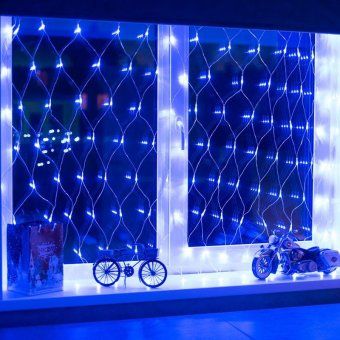 гирлянда светодиодная "сеть" 1.5х1.5м 150led син. 12вт ip20 провод пвх прозр. neon-night 215-123 от магазина Штепсель и батарейка. - фото_6