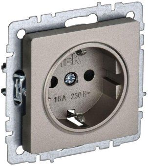 розетка brite рс14-1-0-брш 16а с заземл. защ. шторки механизм шампань iek br-r14-16-k37 от магазина Штепсель и батарейка. - фото_7