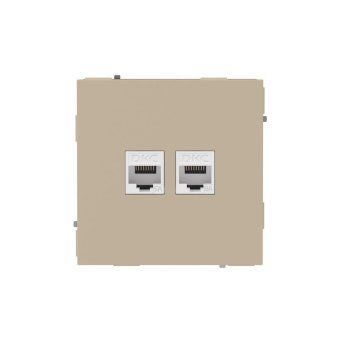 розетка компьютерная 2-м kant rj45 кат.6a без шторки ванильн. марципан dkc 7015674 от магазина Штепсель и батарейка.