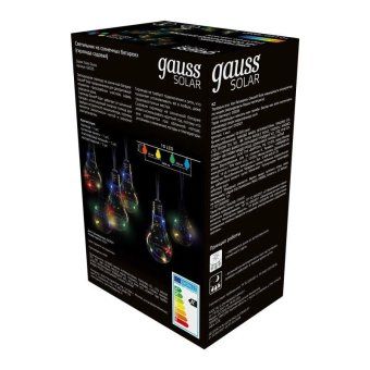 гирлянда светодиодная садовая solar "большие шары" 10 ламп мультицвет ip44 gauss gs035 от магазина Штепсель и батарейка. - фото_2