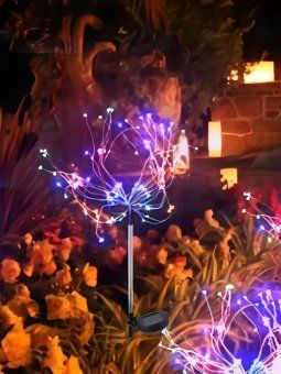 светильник светодиодный 90led мультиколор уличный на солнечн. батарее на медной проволоке аккум. aa ni-mh 600ма.ч космос koc_sol366 от магазина Штепсель и батарейка.