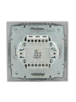 выключатель 3-кл. сп mira 10а ip20 со вставкой сер. метал. lezard 701-1010-109 от магазина Штепсель и батарейка. - фото_4