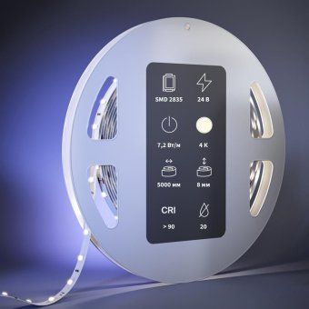 лента светодиодная 24в 2835 7.2вт/м 4000к ip20 (уп.5м) maytoni 201025 от магазина Штепсель и батарейка. - фото_3