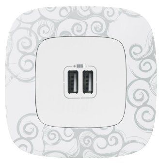 устройство зарядное valena allure с 2-мя usb-разъемами 240в/5в 1500ма с лиц. панелью бел. leg 754995 от магазина Штепсель и батарейка. - фото_2