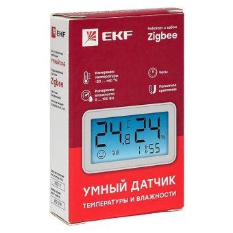датчик температуры и влажности с экраном умный zigbee connect ekf is-th-zb от магазина Штепсель и батарейка. - фото_2