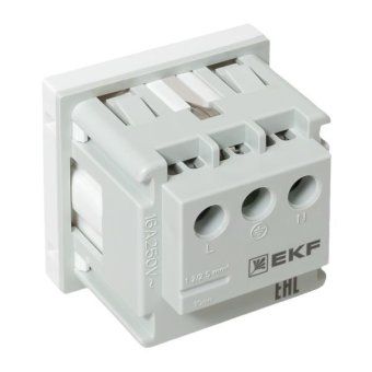 розетка 1-м 2мод. c-line ркс-20-30-п 45х45 с заземл. бел. ekf e2mr16-028-10 от магазина Штепсель и батарейка. - фото_7