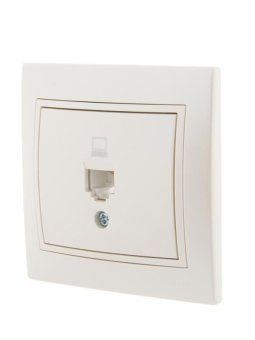 розетка компьютерная 1-м сп mira rj45 16а ip20 со вставкой жемчуж./бел. перламутр. lezard 701-3030-139 от магазина Штепсель и батарейка. - фото_2