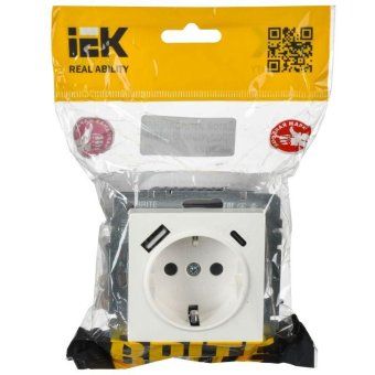 розетка brite рюш11-1-брб 16а с usb a+c 18вт с заземл. защ. шторки механизм бел. iek br-r14-16-u22-018-k01 от магазина Штепсель и батарейка. - фото_2