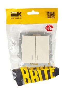 выключатель 2-кл. сп brite вс10-2-1-бркр 10а с индик. механизм беж. iek br-v20-1-10-k10 от магазина Штепсель и батарейка. - фото_6