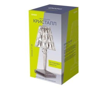 светильник светодиодный настольный ctl1-usb 3вт 120лм 5в 2smd ip20 диммер: 2700-3000к/4000-4500к/6000-6500к ночник прозр. кристалл акрил фаzа 5040922 от магазина Штепсель и батарейка. - фото_4