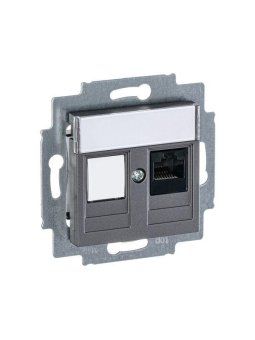 розетка компьютерная levit rj45 кат.5e с заглушкой сталь abb 2chh295117a6069 от магазина Штепсель и батарейка.