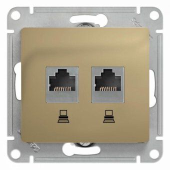розетка компьютерная 2-м glossa rj45 кат.5e механизм титан se gsl000485kk от магазина Штепсель и батарейка.