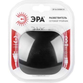 разветвитель 3-м sp-3e-3usbac-b + 3 usb a+c с заземл. со шторками 16а чер. эра б0069082 от магазина Штепсель и батарейка.