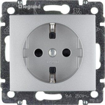 розетка 1-м сп valena 16а ip21 230/250в 2p+e с заземл. защ. шторки на винтах механизм алюм. leg 770121 от магазина Штепсель и батарейка. - фото_5