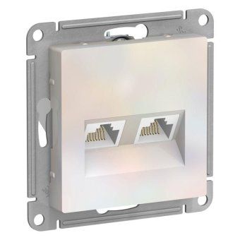 розетка компьютерная 2-м atlasdesign rj45 кат.5e механизм жемчуж. se atn000485 от магазина Штепсель и батарейка.