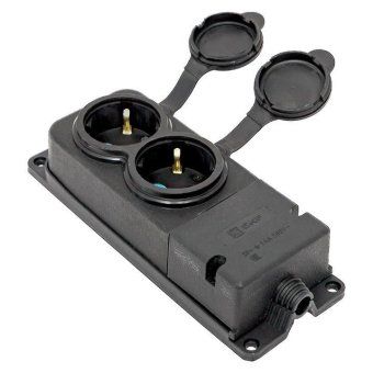 колодка 2-м 16а ip44 2p+pe 230в с защ. крышками каучук proxima ekf rps-018-16-230-44-r от магазина Штепсель и батарейка. - фото_2