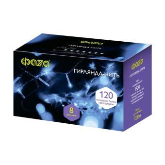 гирлянда ac-g01-120w 120led 12.8м 8реж. 220в бел. фаzа 5047679 от магазина Штепсель и батарейка. - фото_2