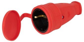 розетка rx10-r-ip44 16а ip44 прямая с заземл. каучук красн. эра б0055419 от магазина Штепсель и батарейка.