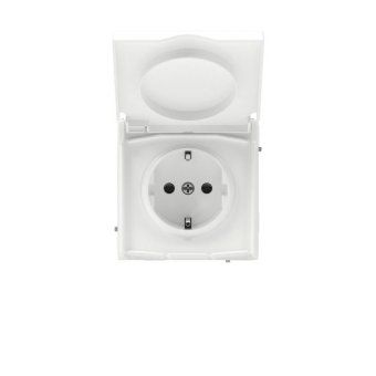 розетка силовая kant ip44 2p+e защ. шторки с крышкой бел. магнолия dkc 7000013 от магазина Штепсель и батарейка.