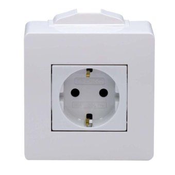 коробка 1-м оп pdd-n60 16а ip00 с заземл. с силовой роз. brava 2мод. бел. dkc 10482 от магазина Штепсель и батарейка.