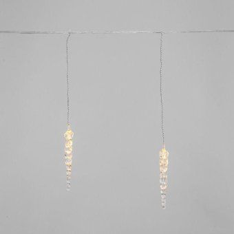 гирлянда светодиодная "айсикл" (бахрома) "сосульки" 1.5х0.25м 10led тепл. бел. 0.51вт ip20 провод прозр. neon-night 303-067 от магазина Штепсель и батарейка.