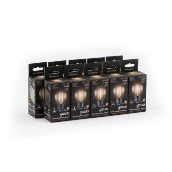 лампа светодиодная филаментная black filament 7вт p45 шар 2700к тепл. бел. e27 550лм gauss 105802107 от магазина Штепсель и батарейка. - фото_5