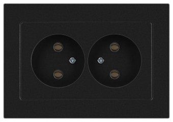 розетка accent 6-204-05 2х2p 16а-250в ip20 су al/cu антрацит intro б0063465 от магазина Штепсель и батарейка.