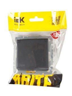 розетка brite рсбш10-3-брг 16а ip20 с заземл. защ. шторки с крышкой механизм графит iek br-r16-16-k53 от магазина Штепсель и батарейка. - фото_7