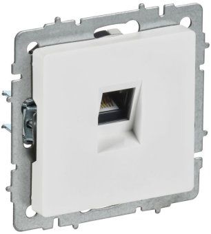 розетка компьютерная сп brite рк10-браб rj45 кат.5e механизм арктич. бел. iek br-k10-1-k91 от магазина Штепсель и батарейка.