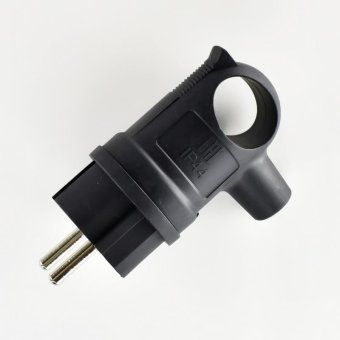 вилка 16а 2p+pe 220-240в ip44 с ручкой каучук lezard 106-0400-0109/109 от магазина Штепсель и батарейка.