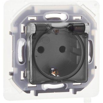 розетка 1-м сп inspiria 16а ip44 250в 2p+e защ. шторки с крышкой немецк. стандарт механизм алюм. leg 673742 от магазина Штепсель и батарейка. - фото_6